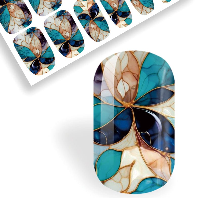 Glass Blue Leaves
