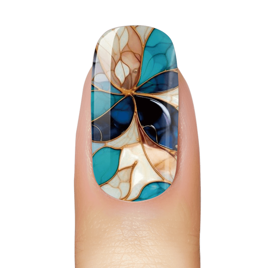 Glass Blue Leaves